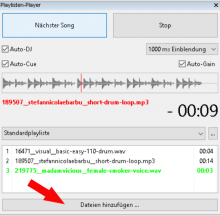 Das Hinzufügen von Audio-Dateien zum Playlist-Player ist nicht sonderlich schwer.
