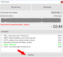 The playlist player of EventSoundControl plays songs or commercials from a sorted list